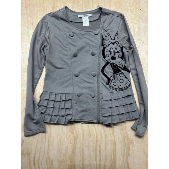 Disney Jackets & Blazers - Disney Parks Minnie Jacket M Double Breasted Ruffled Jersey Zip Up Sweatshirt